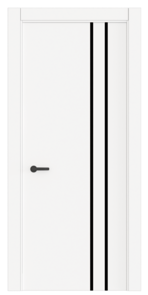 Кімнатні двері maxi molding 2В полотно з вертикальним алюмінієвим молдингом фарбовані